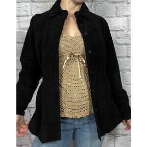 Vintage Y2K AMI Black Suede Shirt/Shacket